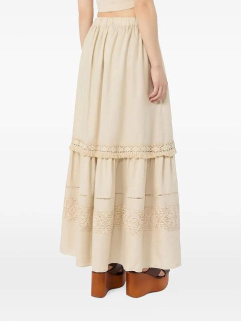 Weekend Max Mara Pallore lace-trim fringed midi skirt - Neutrals - zdjęcie produktu nr 2