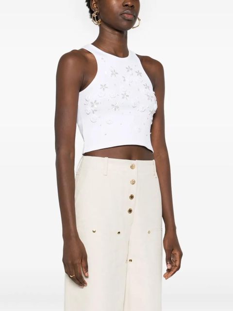 SANDRO sequin-embellished tank top - White