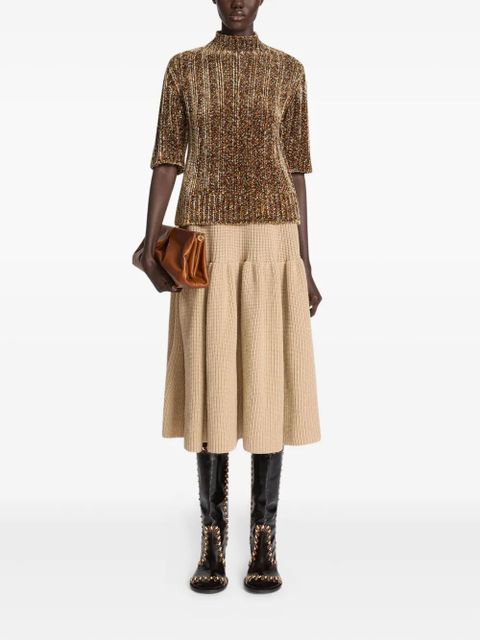 DRIES VAN NOTEN short-sleeved high-neck sweater - Yellow - zdjęcie produktu nr 2