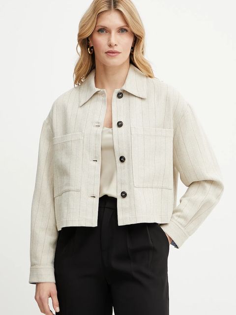 MAX&Co. kurtka koszulowa z domieszką lniu - zdjęcie produktu nr 1