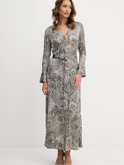 Marciano by Guess sukienka BRITNEY kolor beżowy maxi rozkloszowana 5YGK47 7298A