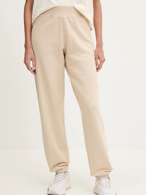 Guess spodnie dresowe bawełniane PRIMULA damskie kolor beżowy gładkie V5YB17 KCRP0 - zdjęcie produktu nr 1