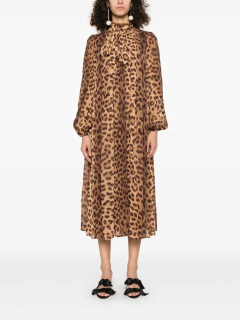 ZIMMERMANN Crush midi dress - Brown