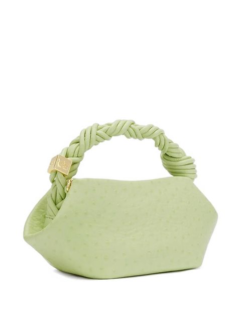 GANNI Bou ostrich-effect tote bag - Green