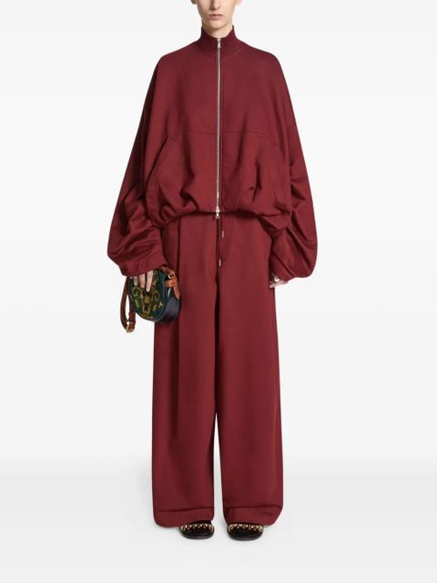 DRIES VAN NOTEN pleated drawstring track pants - Red - zdjęcie produktu nr 2