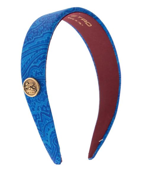 ETRO patterned logo-plaque headband - Blue - zdjęcie produktu nr 1