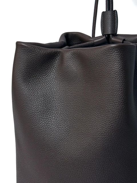 The Row Joe pebble-grain drawstring backpack - Brown