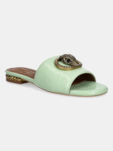 Kurt Geiger London klapki skórzane Chelsea Flat Sandal damskie kolor zielony 3416273719 - zdjęcie produktu nr 1