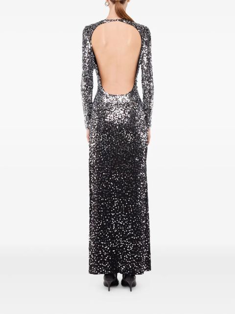 Rabanne sequin ombre-effect long dress - Silver
