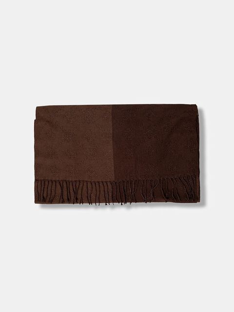 Guess szalik damski kolor brązowy wzorzysty AW5419 POL03