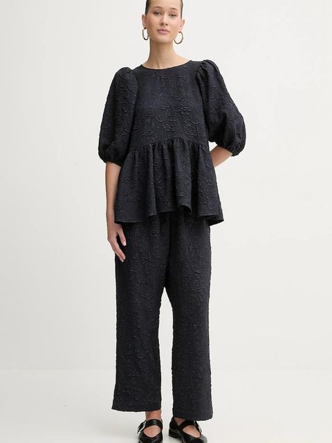 Stine Goya spodnie damskie kolor granatowy proste high waist SG-PS26-P043-2458 - zdjęcie produktu nr 2