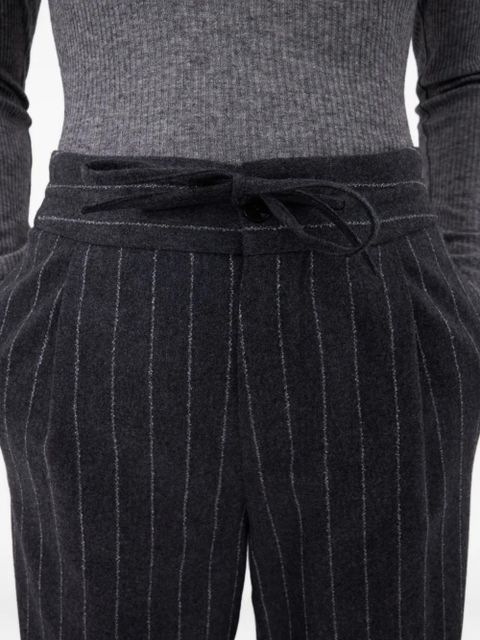 LouLou de Saison Lizzie pinstripe pleated trousers - Black