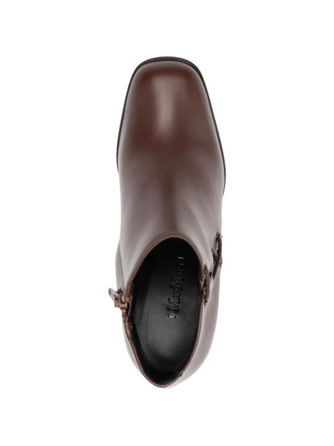 Max Mara Braiday criss-cross heeled boots - Brown