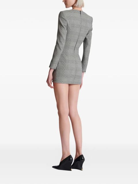 Balmain Prince of Wales-check dress - Grey