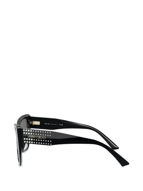 Jimmy Choo crystal-embellished sunglasses - Black