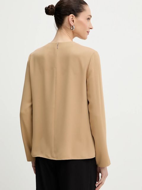 Calvin Klein bluzka damska kolor beżowy gładka LV044E903G