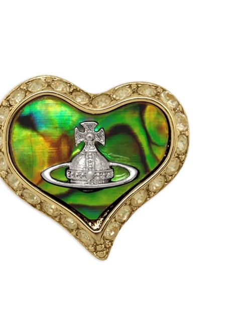 Vivienne Westwood Petra heart crystal-embellished stud earrings - Gold - zdjęcie produktu nr 2