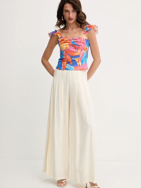 Morgan top bawełniany damska kolor pomarańczowy wzorzysta OBANA.F - zdjęcie produktu nr 2