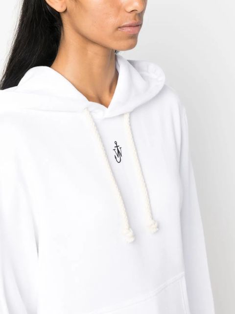 JW Anderson logo-embroidered cotton blend hoodie - White
