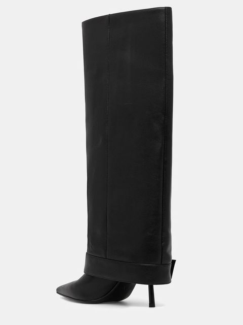 Answear.LAB kozaki skórzane kolor czarny na szpilce