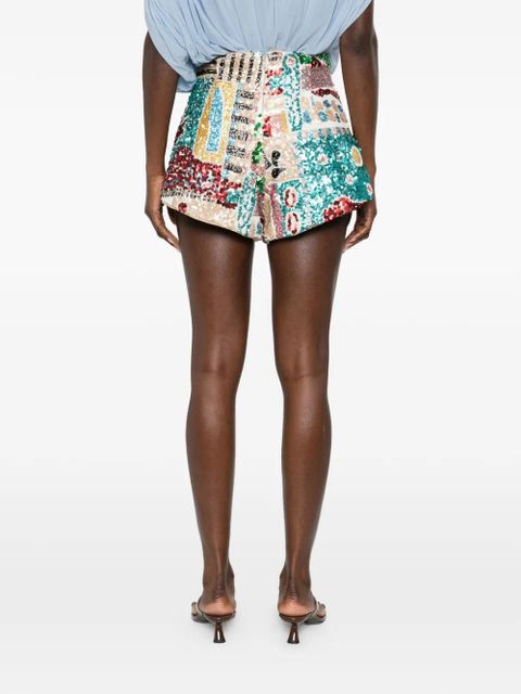 ALEMAIS Jazz sequin-embellishment short - Neutrals