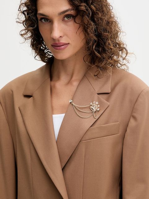 Fracomina marynarka kolor brązowy jednorzędowa gładka FS25WJ3005W66101