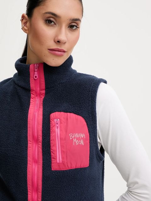 Banana Moon kamizelka polarowa Hillside damska kolor granatowy gładka SPRY.HILLSIDE