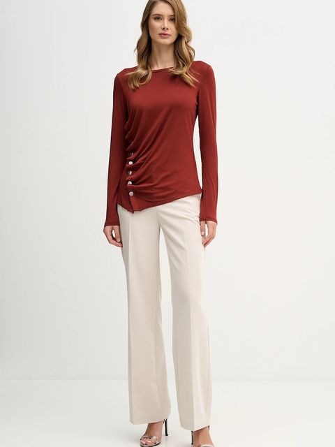 Sisley longsleeve kolor pomarańczowy 3JPXL108C - zdjęcie produktu nr 2