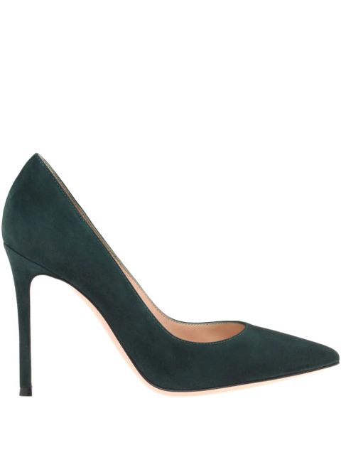Gianvito Rossi 105 leather pumps - Green - zdjęcie produktu nr 1