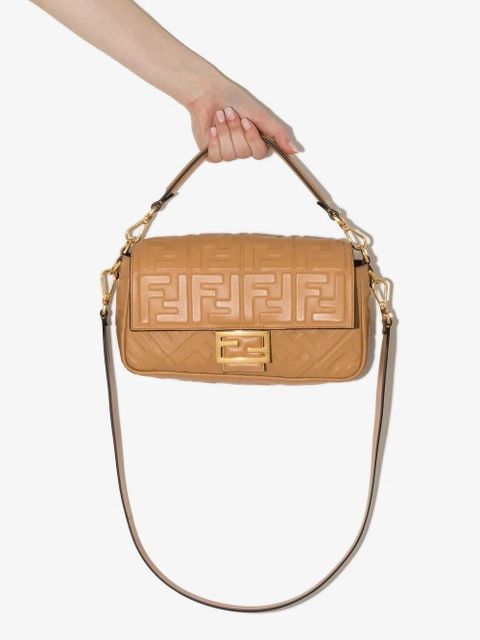 FENDI logo-embossed Baguette shoulder bag - Neutrals
