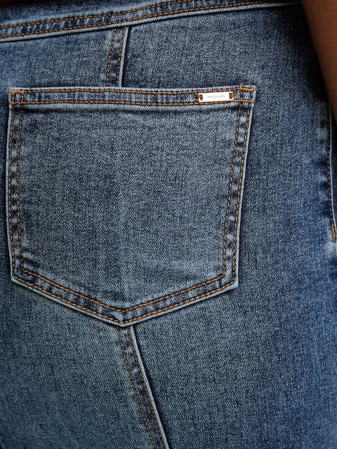 Morgan spódnica jeansowa kolor niebieski midi prosta JAFTER