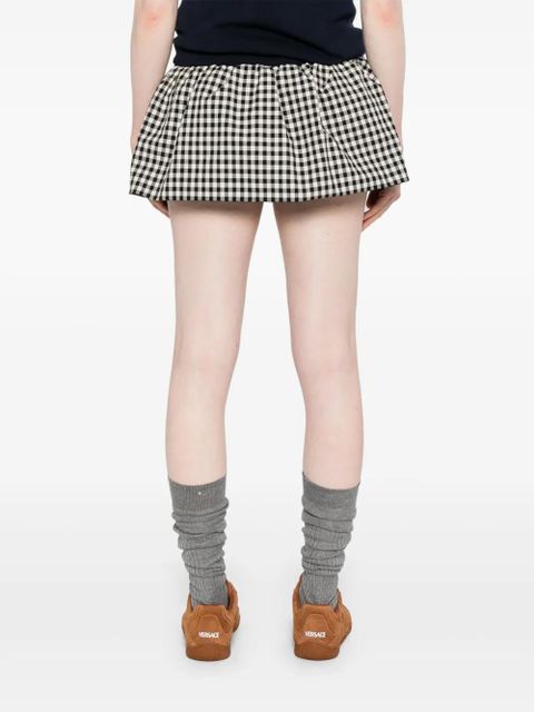 Miu Miu checked mini skirt - White