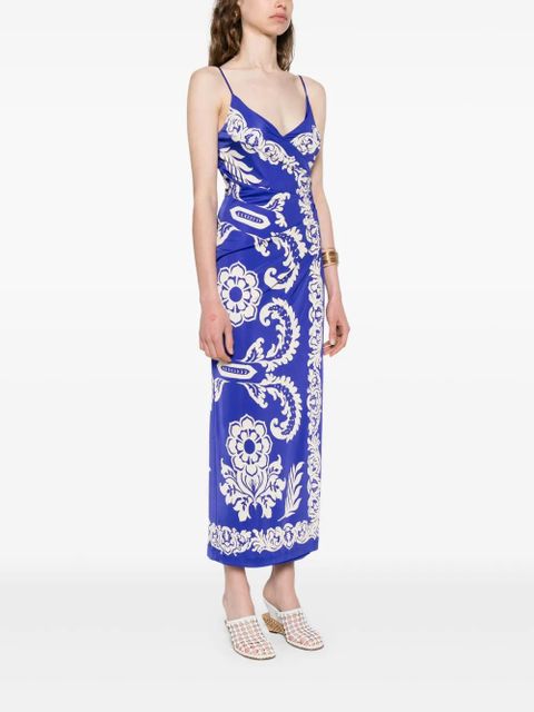 ETRO paisley-print midi skirt - Blue