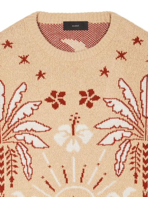 Alanui Echoes Of The Island palm-tree sweater - Neutrals