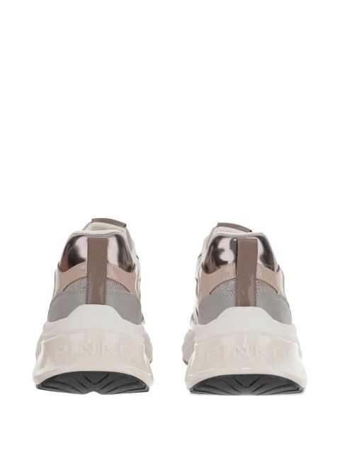 PINKO metallic-panel lace-up sneakers - Brown