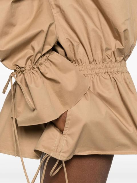 Saint Laurent off-shoulder mini dress - Brown