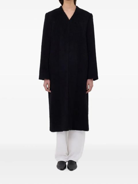 LouLou de Saison VOSS V-neck structured-shoulder coat - Black