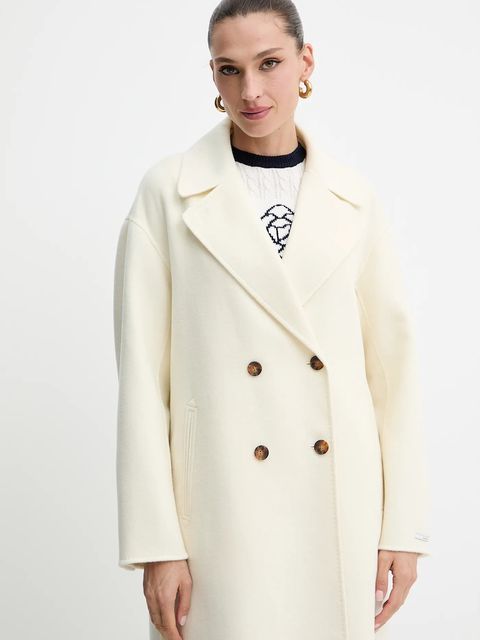 Marella płaszcz wełniany kolor beżowy 2523016031200