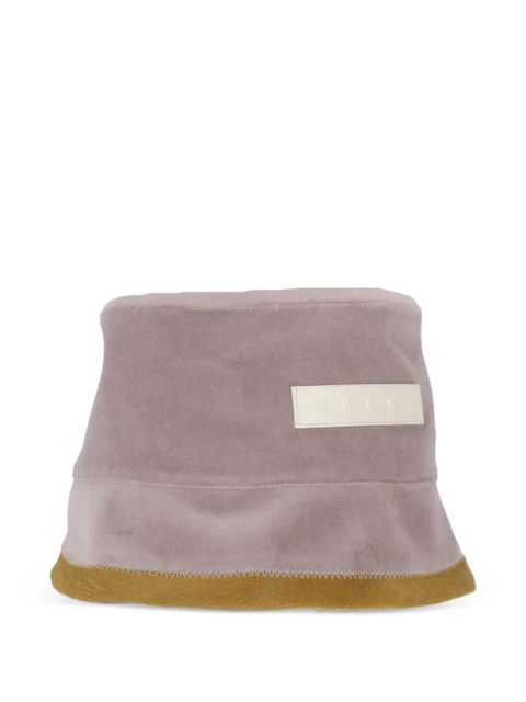 Marni logo-patch trim bucket hat - Pink - zdjęcie produktu nr 2