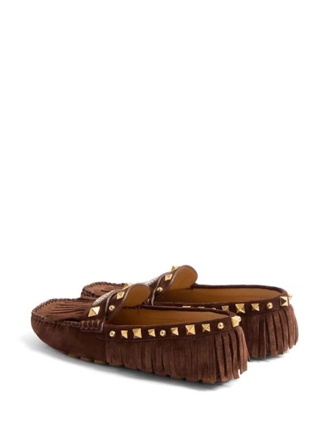 Valentino Garavani Plaster Caster fringed loafers - Brown