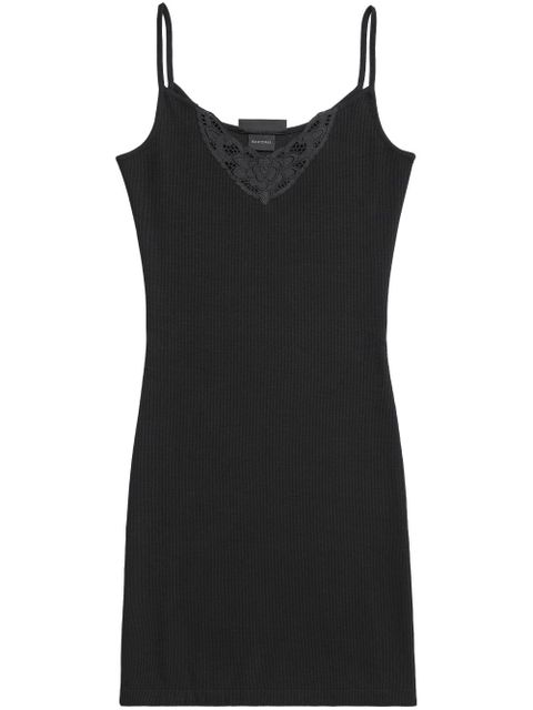 Balenciaga lace-trim ribbed minidress - Black - zdjęcie produktu nr 1