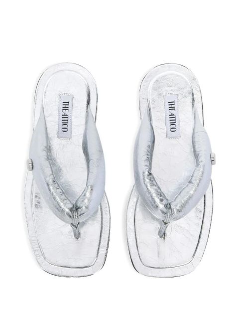 The Attico Indie padded thong slippers - Silver