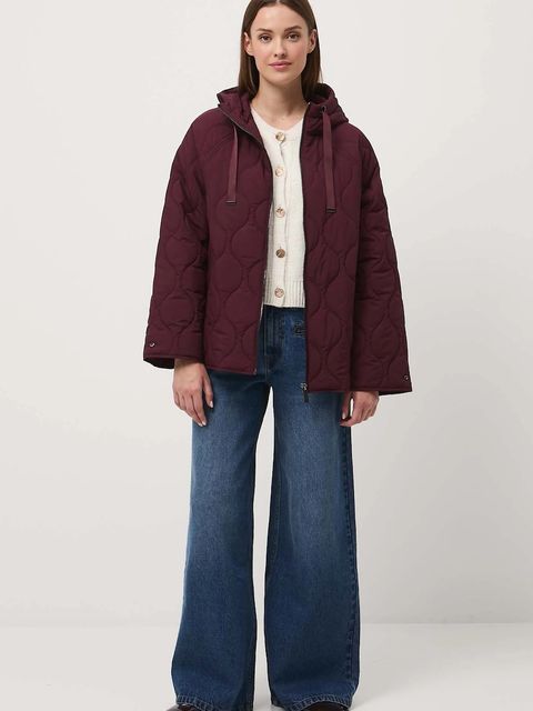 Medicine kurtka damska kolor bordowy przejściowa oversize