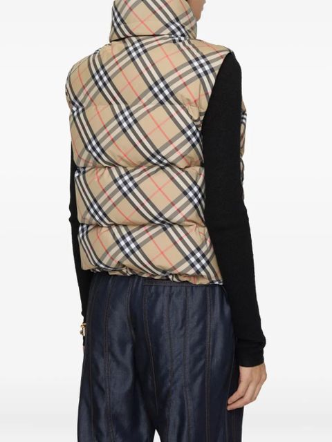 Burberry check puffer gilet - Neutrals