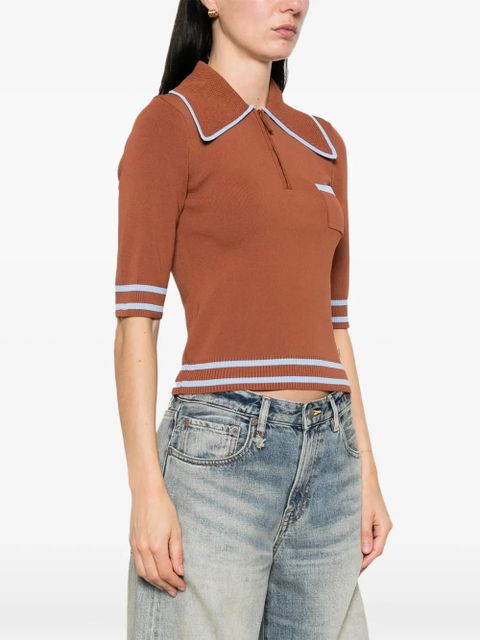 ALEMAIS chest-pocket polo top - Brown