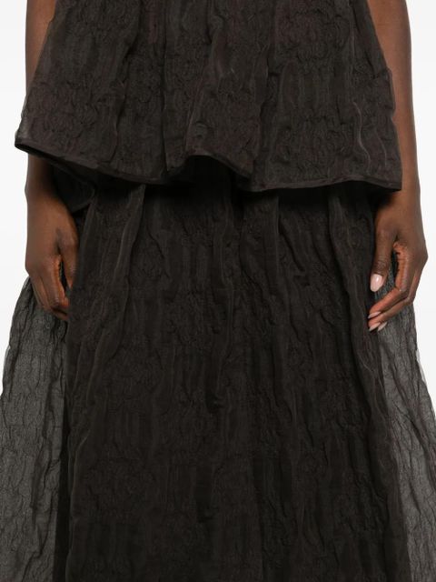 Cecilie Bahnsen Bala midi skirt - Brown