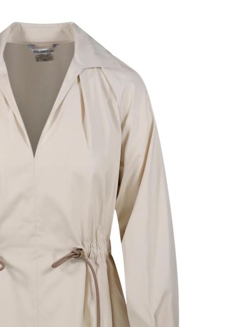 Max Mara drawstring-fastening V-neck midi dress - Neutrals