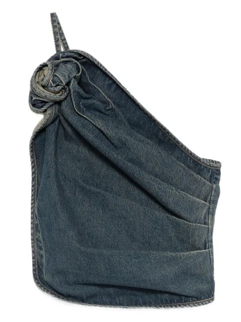 Magda Butrym draped asymmetric-neck top - Blue - zdjęcie produktu nr 1