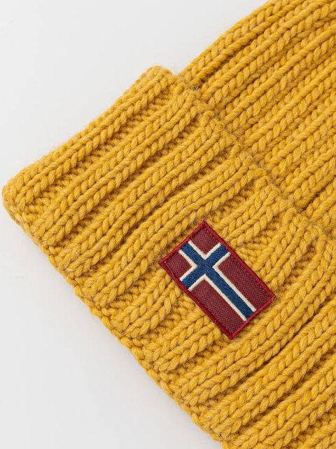 Napapijri czapka z domieszką wełny Semiury kolor żółty NP0A4GKCY1O1 - zdjęcie produktu nr 2