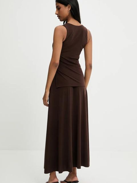 Answear.LAB bluzka i spódnica damski kolor brązowy